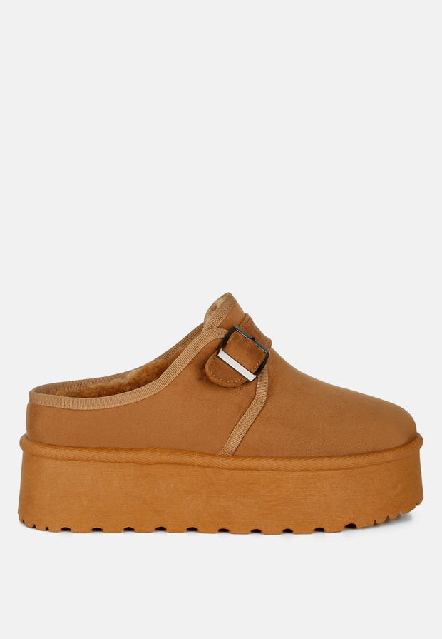 Mayfield Buckle Strap Fur Platform Classic Slip-On-0
