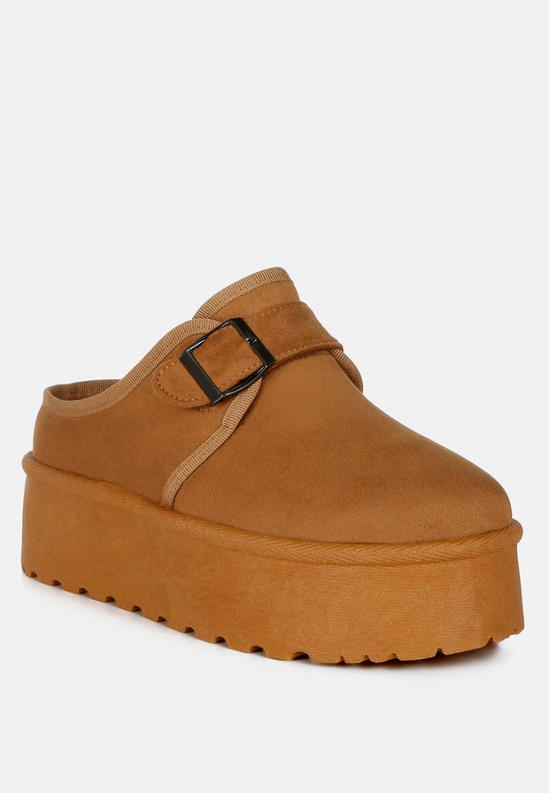 Mayfield Buckle Strap Fur Platform Classic Slip-On-1