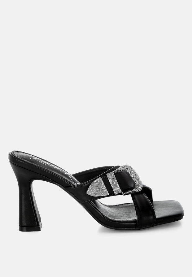 Mohaya Engraved Metallic Buckle Sandals-6