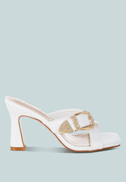 Mohaya Engraved Metallic Buckle Sandals-5