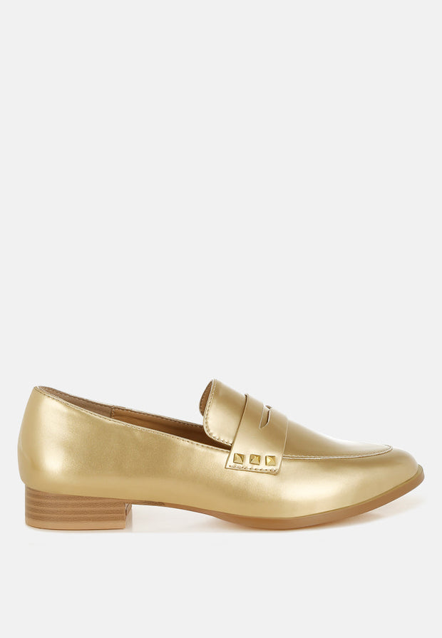 Noshiya Patent Pleather Penny Loafers-9