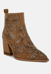 Omishi Stud Embellished Ankle Boots-1