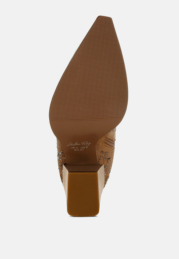 Omishi Stud Embellished Ankle Boots-4