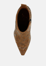 Omishi Stud Embellished Ankle Boots-3