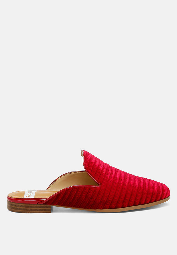 Ouzini Velvet Textured Slip On Mules-6