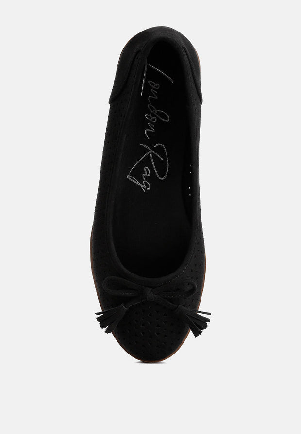 Pacer Perforated Leather Ballerinas-3