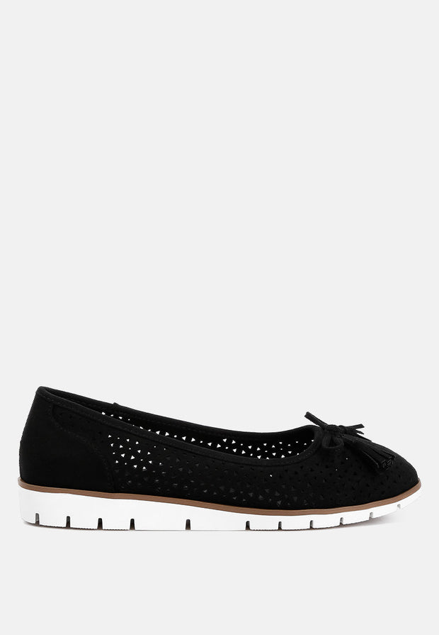 Pacer Perforated Leather Ballerinas-0