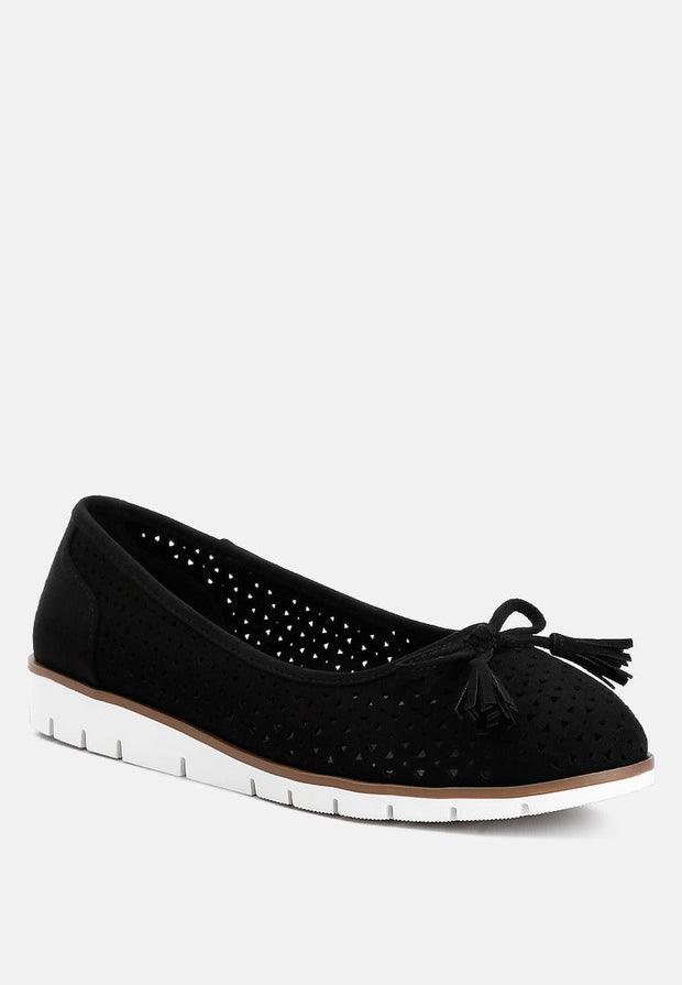 Pacer Perforated Leather Ballerinas-1