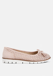 Pacer Perforated Leather Ballerinas-5