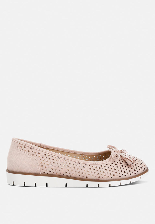 Pacer Perforated Leather Ballerinas-5