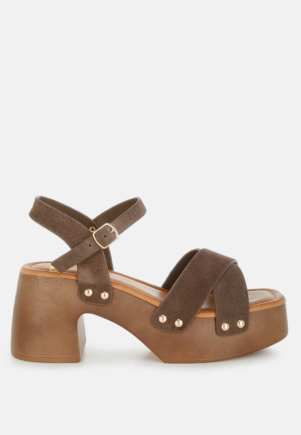 Pikansa Studded Real Suede Clog Sandals-0