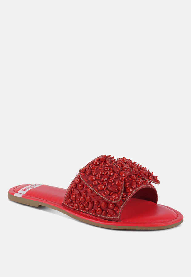 Pipa Big Bow Beaded Flats-2