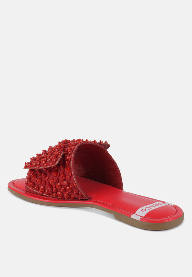Pipa Big Bow Beaded Flats-3