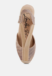 Port Side Metallic Woven Espadrille Wedges-3