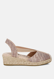 Port Side Metallic Woven Espadrille Wedges-0