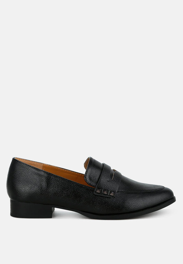 Potania Penny Strap Metallic Loafers-5