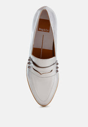 Potania Penny Strap Metallic Loafers-3