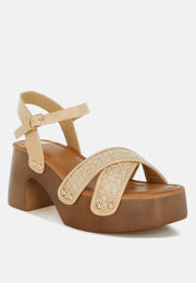 Qasa Studded Raffia Clog Sandals-1