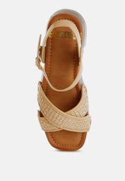 Qasa Studded Raffia Clog Sandals-3