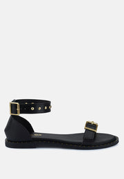 Rosemary Buckle Strap Flat Sandals-6