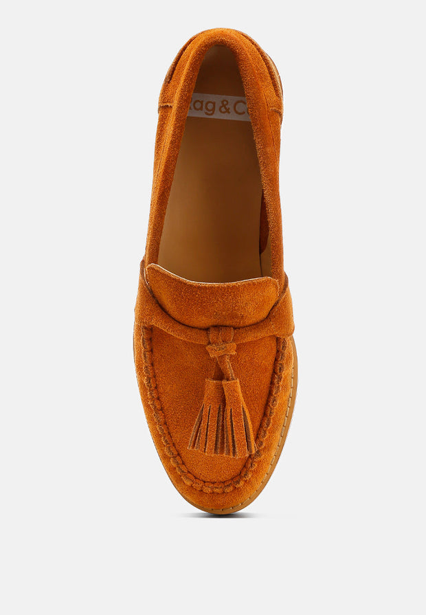 Rhone Tassels Detail Genuine Suede Loafers-3