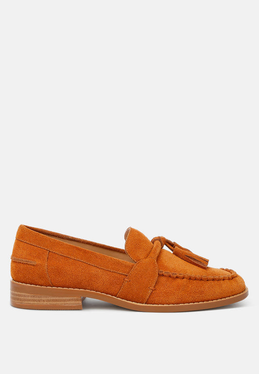 Rhone Tassels Detail Genuine Suede Loafers-0
