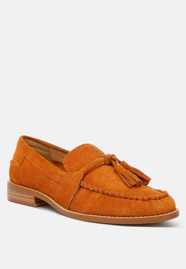 Rhone Tassels Detail Genuine Suede Loafers-1