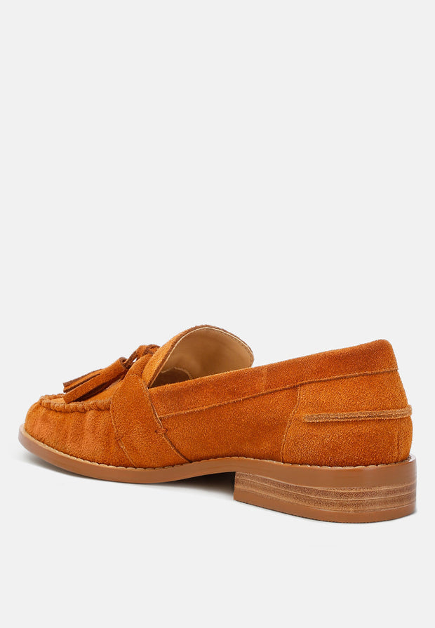 Rhone Tassels Detail Genuine Suede Loafers-2