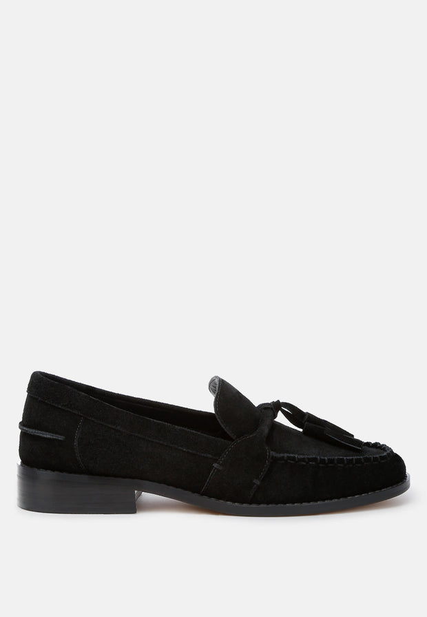 Rhone Tassels Detail Genuine Suede Loafers-6