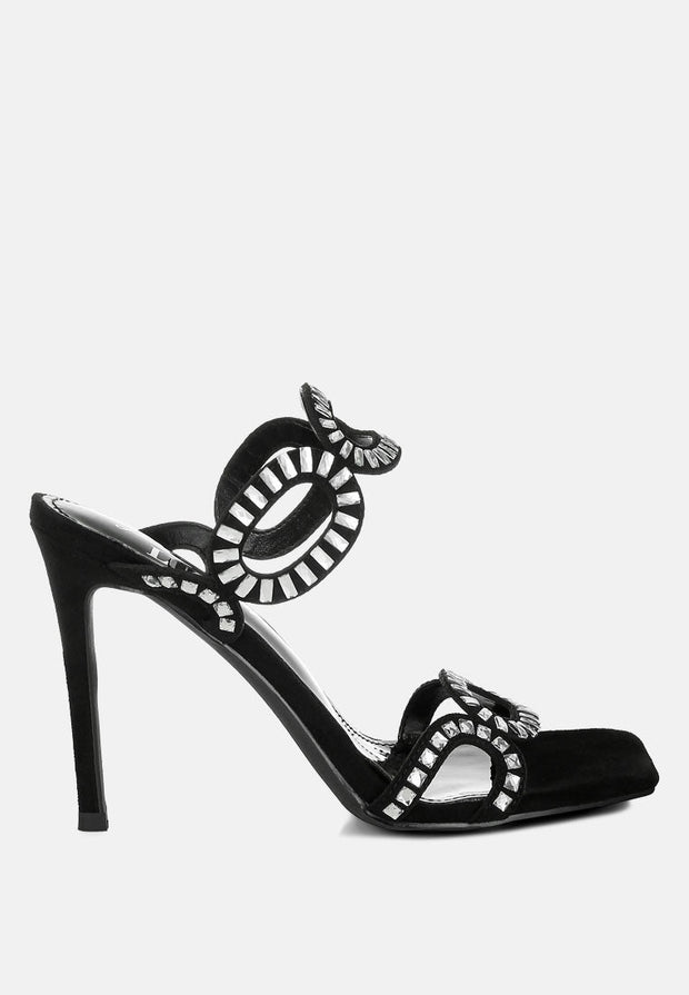 Romashka Cut Out Detail Stiletto Heel Sandals-5