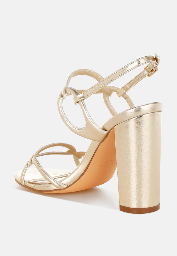 Ryzah Metallic Cut Out Chain Sandals-2
