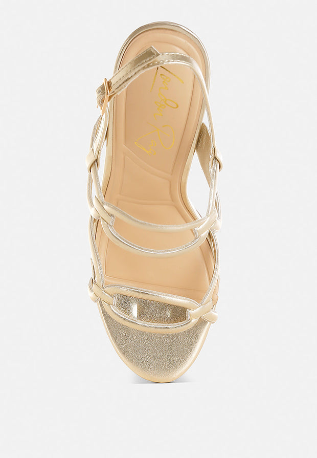 Ryzah Metallic Cut Out Chain Sandals-3