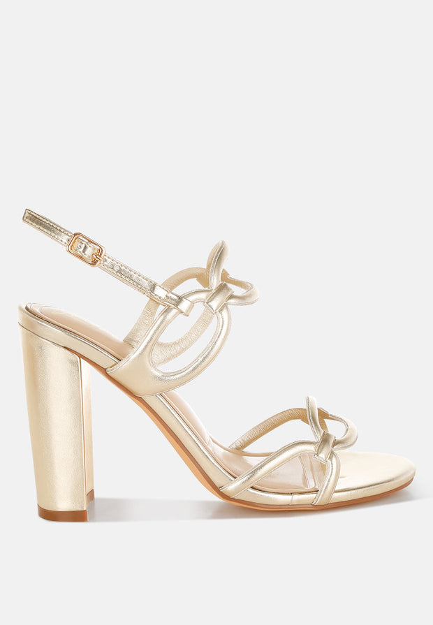 Ryzah Metallic Cut Out Chain Sandals-0