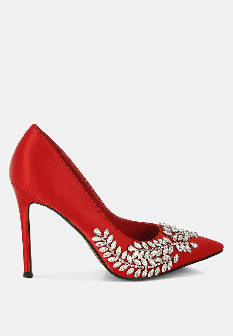Ashlyn Rhinestones Embellished Satin Stiletto Pumps-6