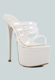 Shots Up Ultra High Heel Clear Straps Sandals-1