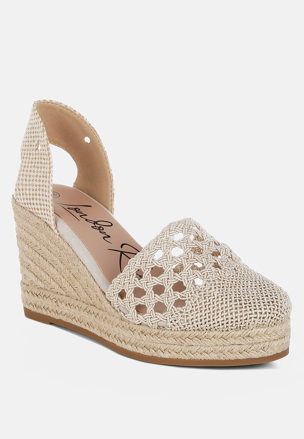 Sea Breeze Woven Lace-Up Espadrille Wedges-3