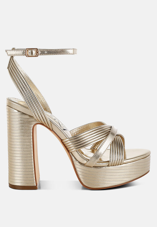 Socialite Metallic Ankle Strap Heel Sandals-0