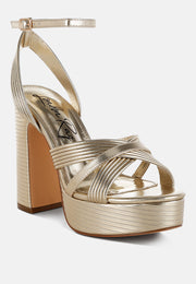 Socialite Metallic Ankle Strap Heel Sandals-1