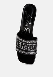 Studio 55 Rhinestone Embellished New York Sandals-3