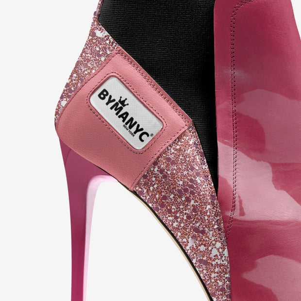 Vegan Heeled Shoe Women BYMANYC ® New York Soho Pink Blaze-1