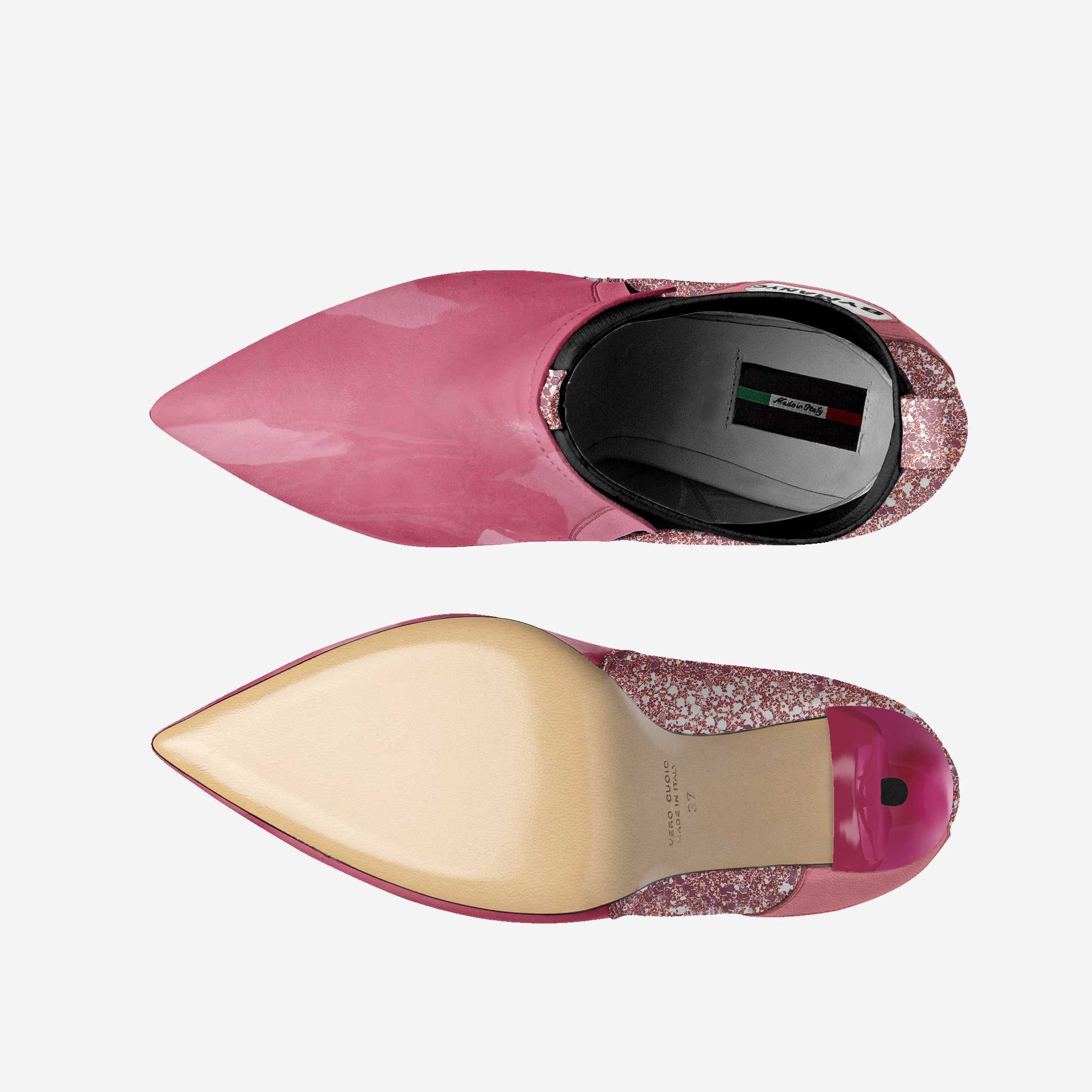 Vegan Heeled Shoe Women BYMANYC ® New York Soho Pink Blaze-2