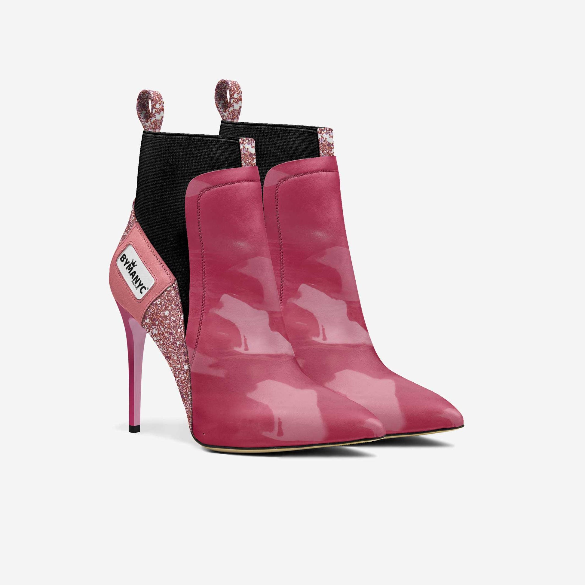 Vegan Heeled Shoe Women BYMANYC ® New York Soho Pink Blaze-3