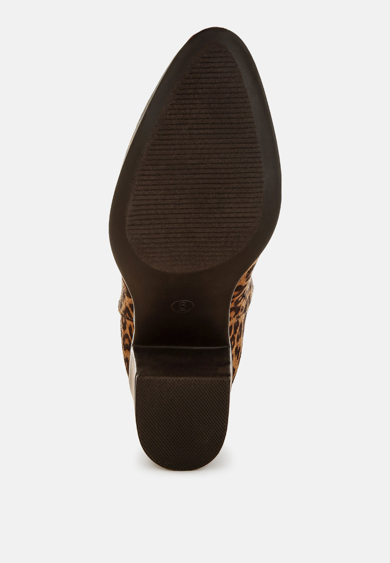 Veyara Leopard Print Block Heel Boots-4