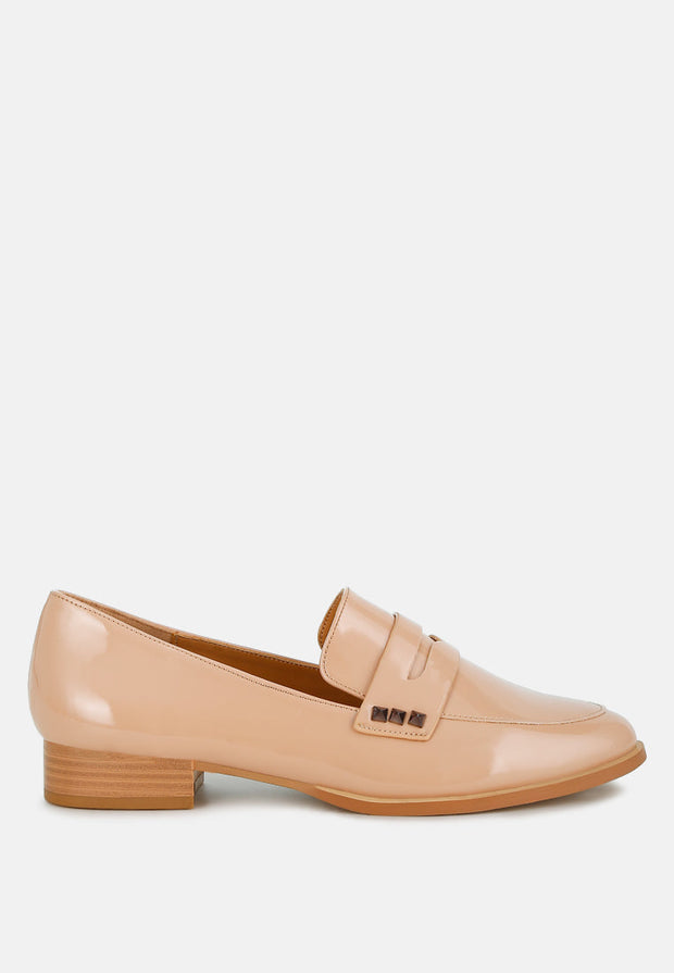 Noshiya Patent Pleather Penny Loafers-5