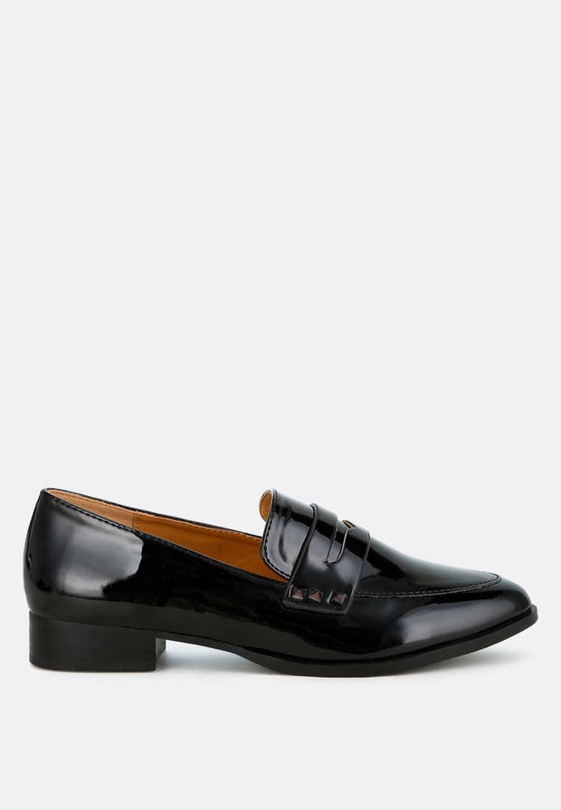 Noshiya Patent Pleather Penny Loafers-8