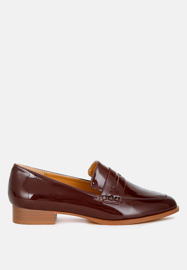 Noshiya Patent Pleather Penny Loafers-6