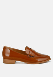 Noshiya Patent Pleather Penny Loafers-7