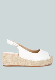 Yarael Croco Peep Toe Wedges-0