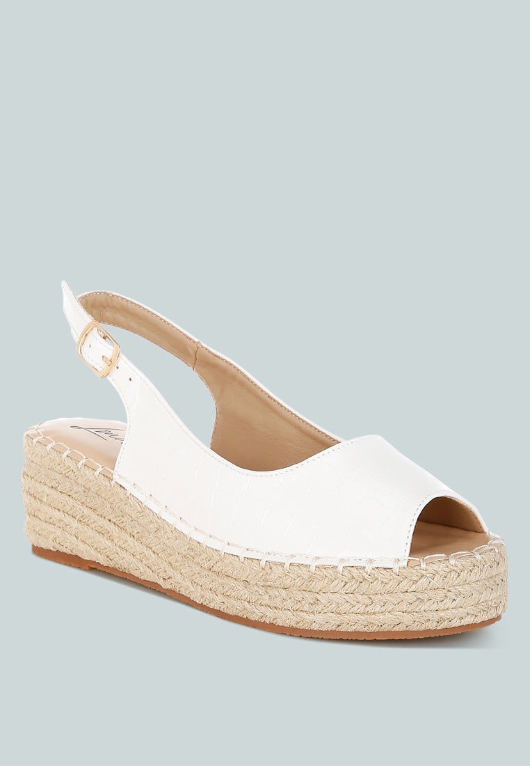 Yarael Croco Peep Toe Wedges-1