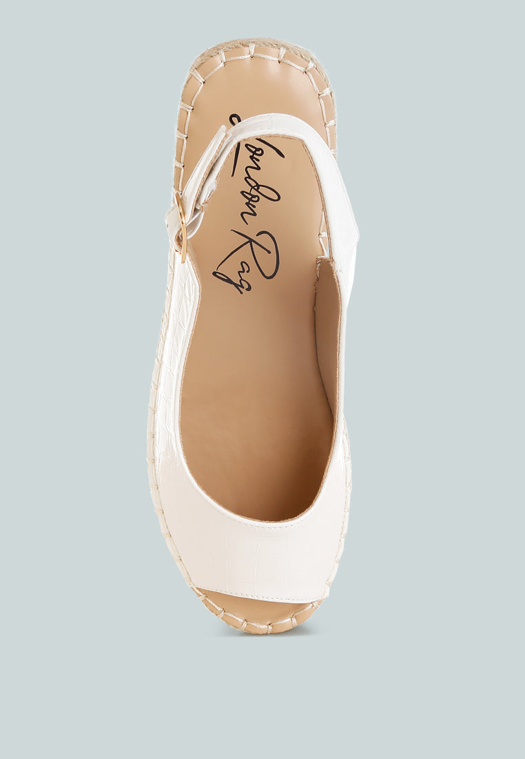 Yarael Croco Peep Toe Wedges-3